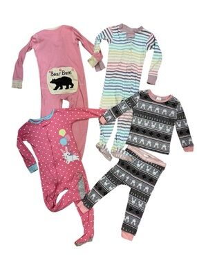 Toddler Pajama Footie Sleeper Bundle- Mini Boden Like Appliqué, Hatley Applique